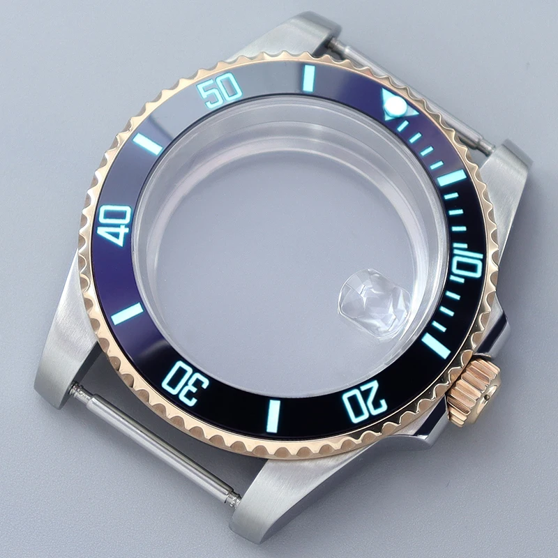 

Fenya 40mm Watch Nh35 Case Silver Rose Gold Sapphire Fit SUB Seiko Nh35 Nh36 Eta 2824 Miyota 8215 28 5mm Dial C3 Luminous Bezel