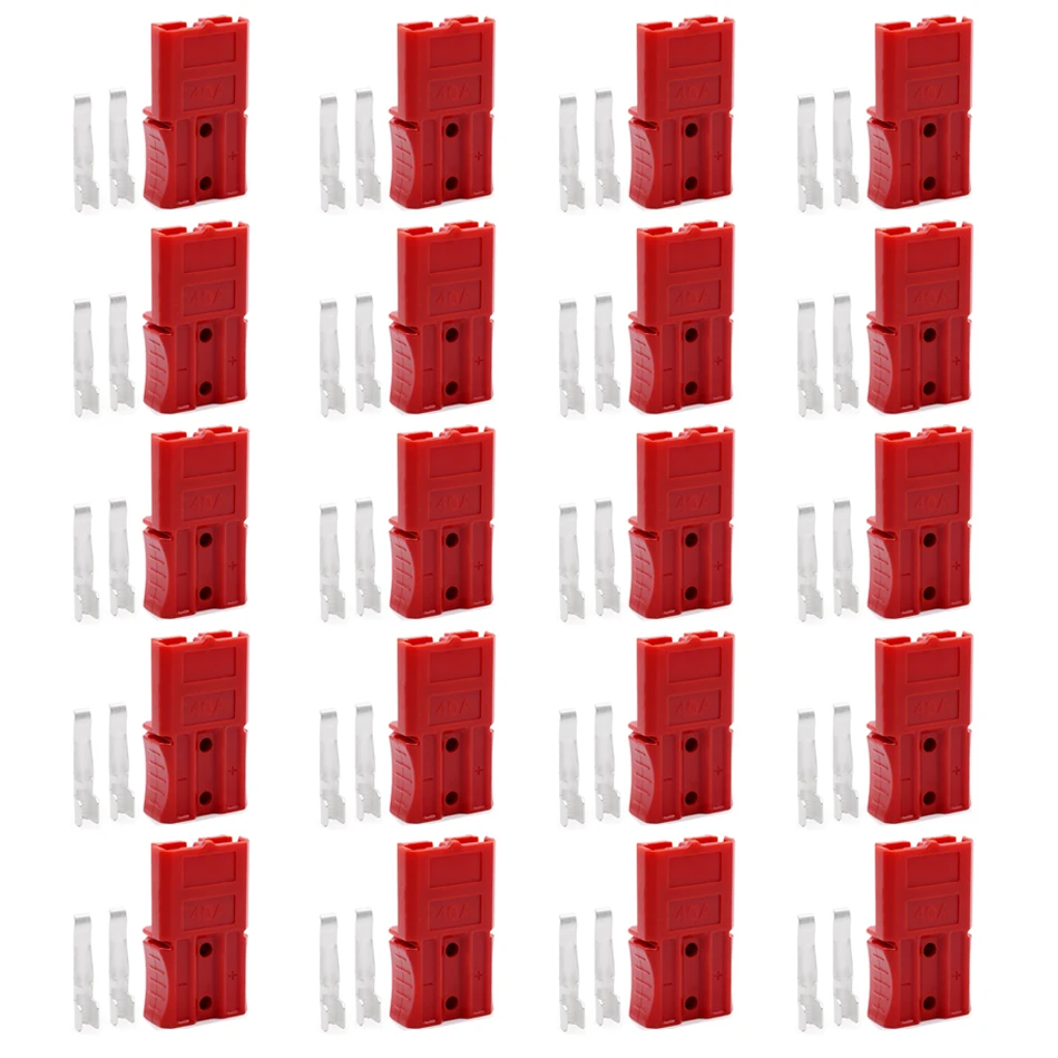 20PCS / Set For Andersons 2 Pin 40A 600V Battery Power Connector For Forklift Electric Vehicle New Energy Equipment