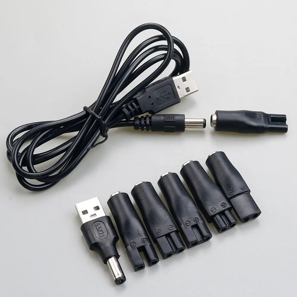 8 PCS Power Cord 5V Replacement Charger USB Adapter Suitable for All Kinds of Electric Hair Clippers