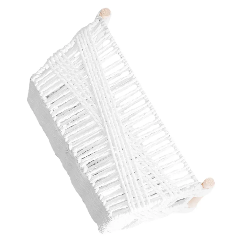 

Paper Rope Storage Basket Woven Desktop Baskets Shelves Bookcase Craft Decorative Container Home Office Bedroom Closet Laundry
