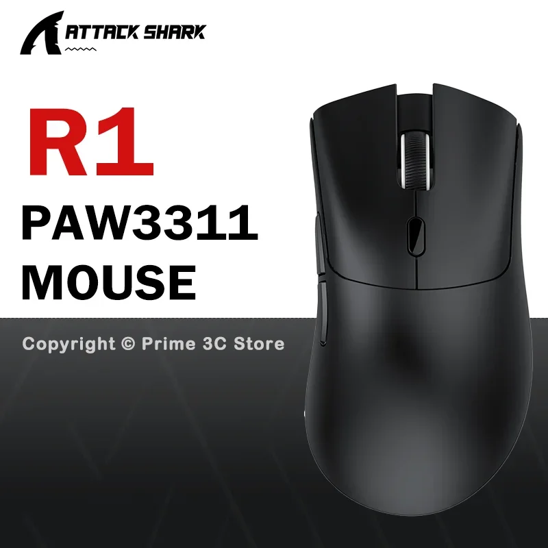 

Attack Shark R1 Tri-Mode Wireless Gaming Mouse PAW3311 18000 DPI 59g Lightweight Bluetooth 2.4G Wired for PC/Laptop/Mac
