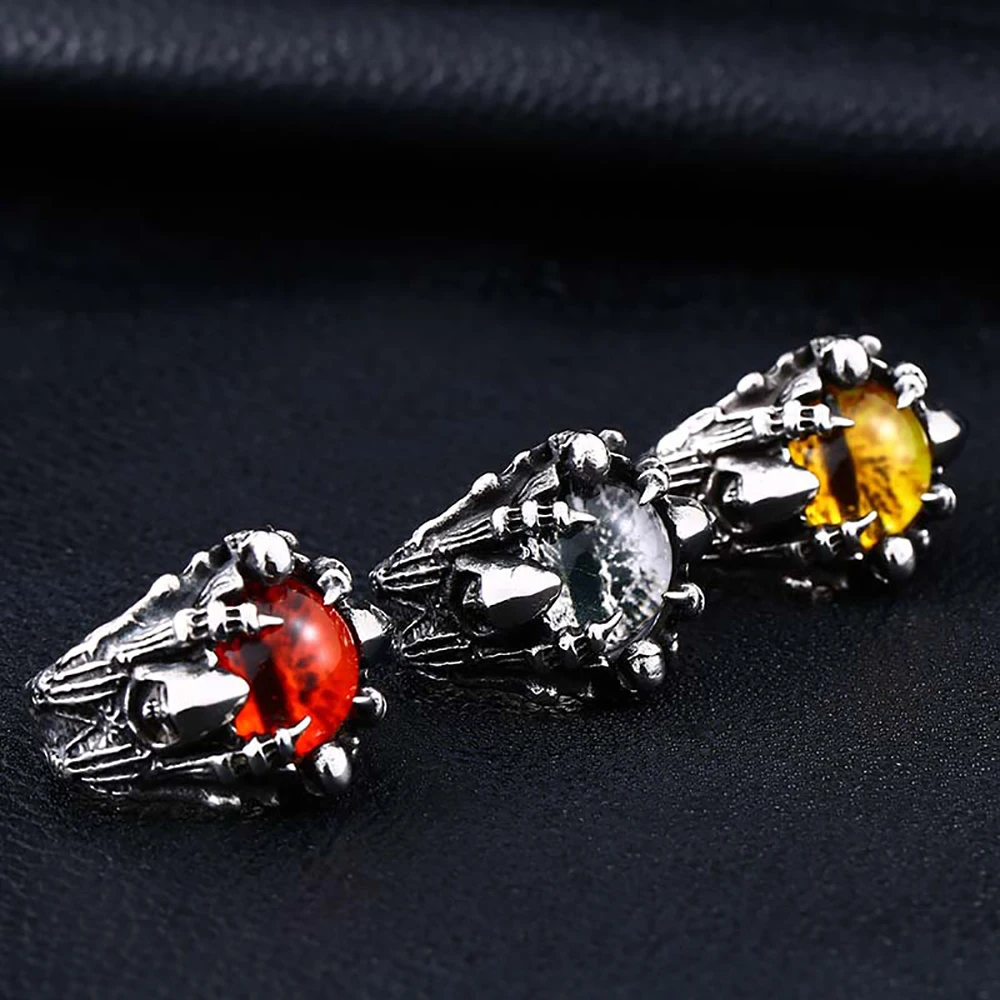 Fashion Creative Stainless Steel Evil Eye Dragon Claw Skull Rings For Men Women Personality Punk Rock Jewelry Gifts Dropshipping