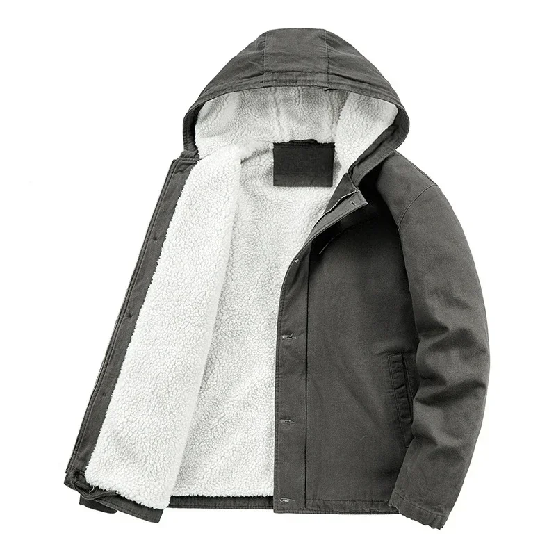 

Wool Liner Warm Parkas Good Quality Male Casual Outwear Winter Clothes Size 5XL Men Hooded Winter Coats Fleece Down Jackets