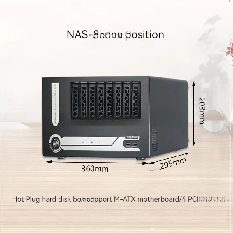 Swap NAS 8 HDD Tooless Bays Support-ATX Motherboard For Cloud Date Storage Optional USB3.0