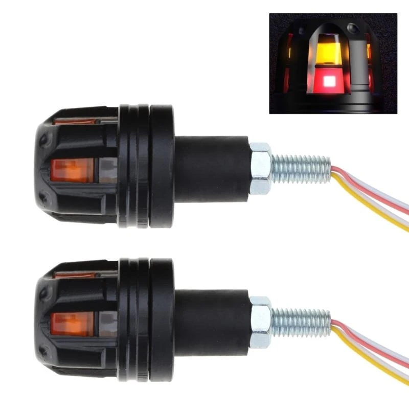 

R9CC 12V Turn Signals Motorcycle LED Handle Bar End Corner Light Flashing Suitable for Scootor E-bike Handle Bar 2pcs