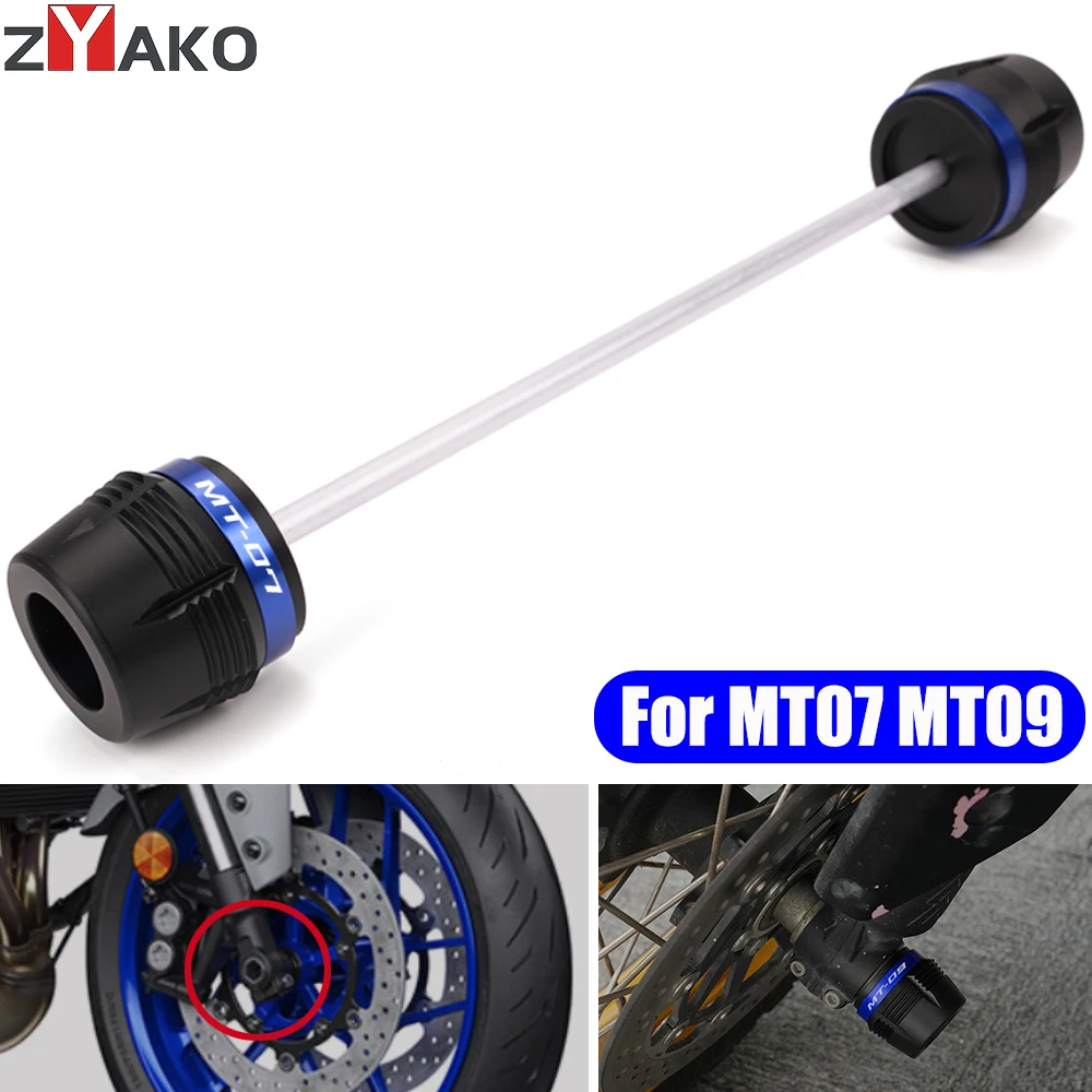 For YAMAHA MT07 MT 07 MT-09 MT09 SP Tracer 900GT Tracer 9 GT XSR900 Motorcycle Front Axle Fork Crash Slider Wheel Axle Sliders