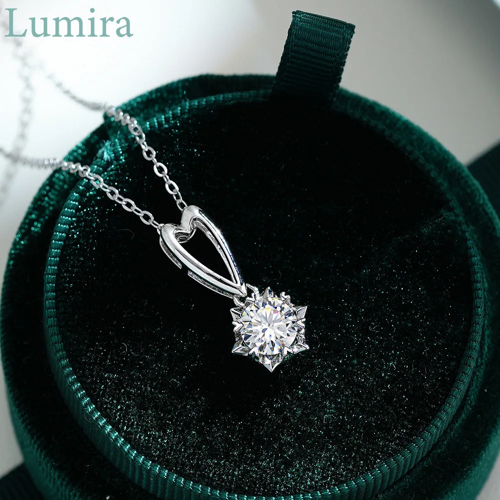 

Lumira Snowflake Love Pendant Platinum PT950 Necklace with 1 Carat Moissanite Accents Versatile Jewelry for Every Occasion