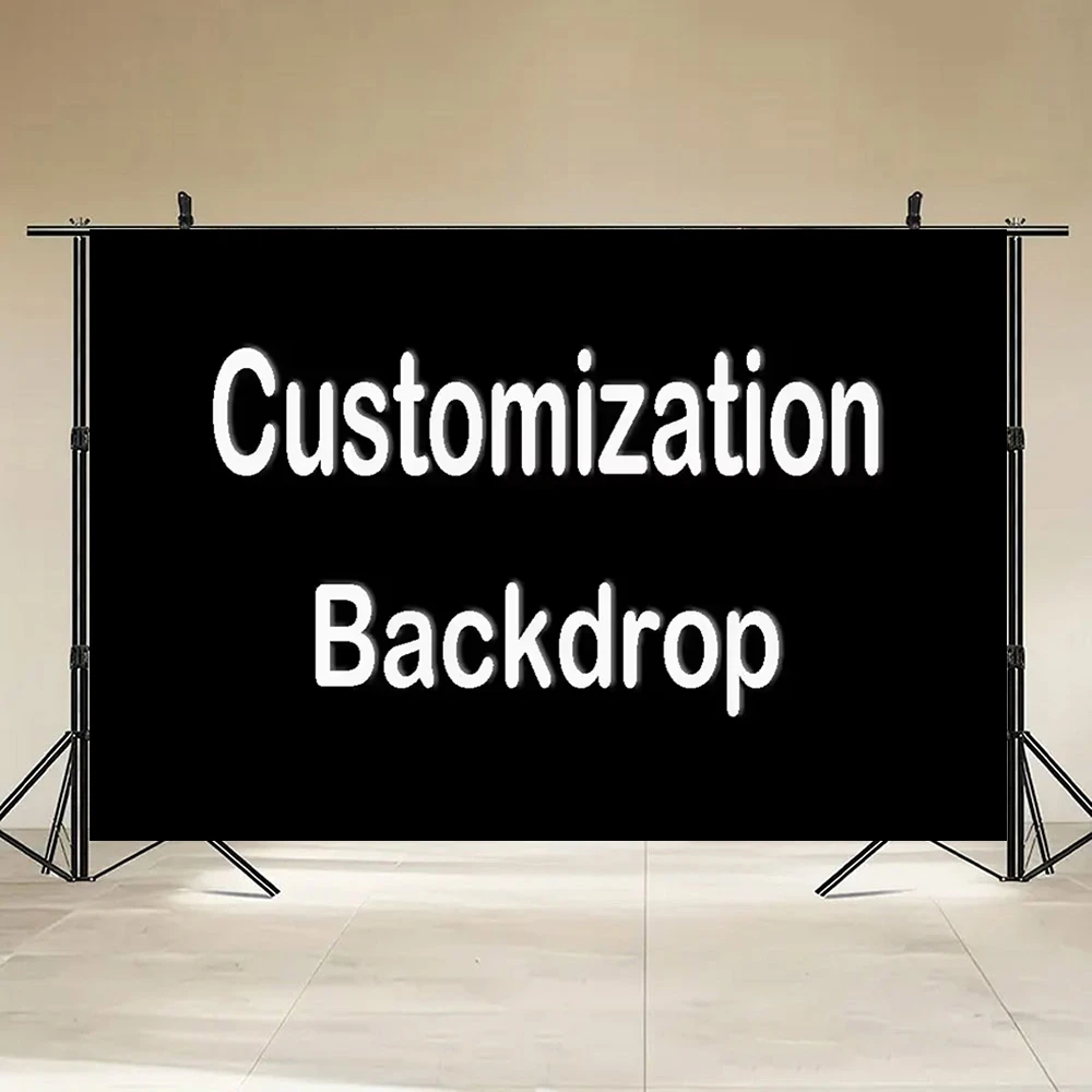 Custom Text Size Background Personalized Backdrop Children Kids Photography Studio Birthday Banner Background Printing Big Size