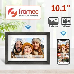 10.1Inch WiFi Frameo Digital Photo Frame IPS Touch Screen Cloud Digital Picture Frame 16GB Storage Share Photos via APP For Gift