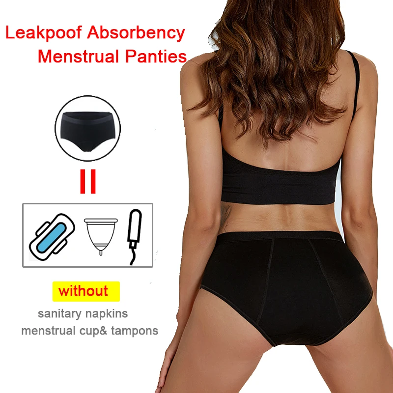 3Pc Heavy Flow Menstrual Panties For Women Period Underwear 4 Layer Absorbency Leakproof Physiological Sanitary Briefs EU Size