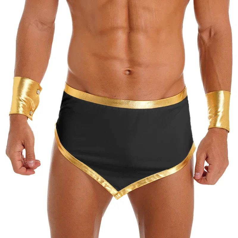 Men Ancient Greek God Gladiator Cosplay Costume Mini skirt with Cuffs Roman Knight Prince Halloween Theme Party Role Play Outfit