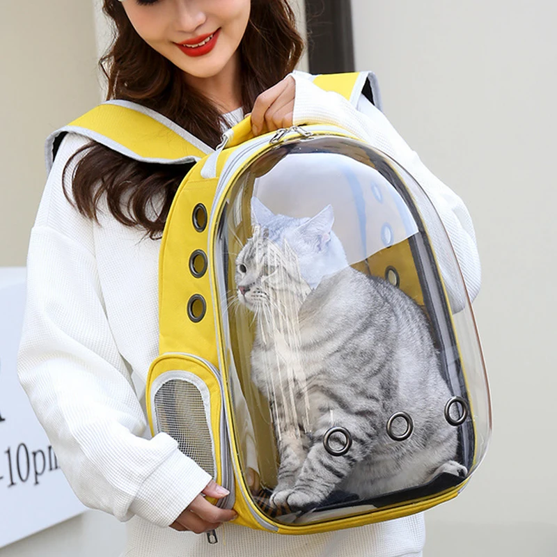 Cat Pet Carriers Dog pet backpacks portable transparent space capsules Soft Side Backpack  Travel Bags Outgoing cat supplies