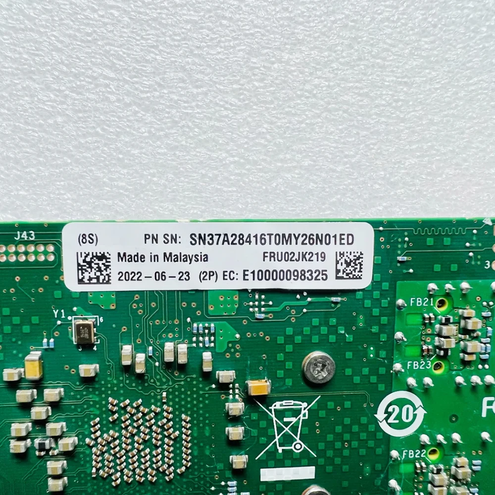 Suporte a cartão de rede de trabalho de fibra óptica, Intel E810-XXVDA2, porta dupla, 10 gigabits, 25G, RDMA, 02JK219, 2JK219