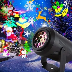 1pc-Christmas Storm 16 Pattern Rotating Projection Lamp Indoor Christmas Decoration