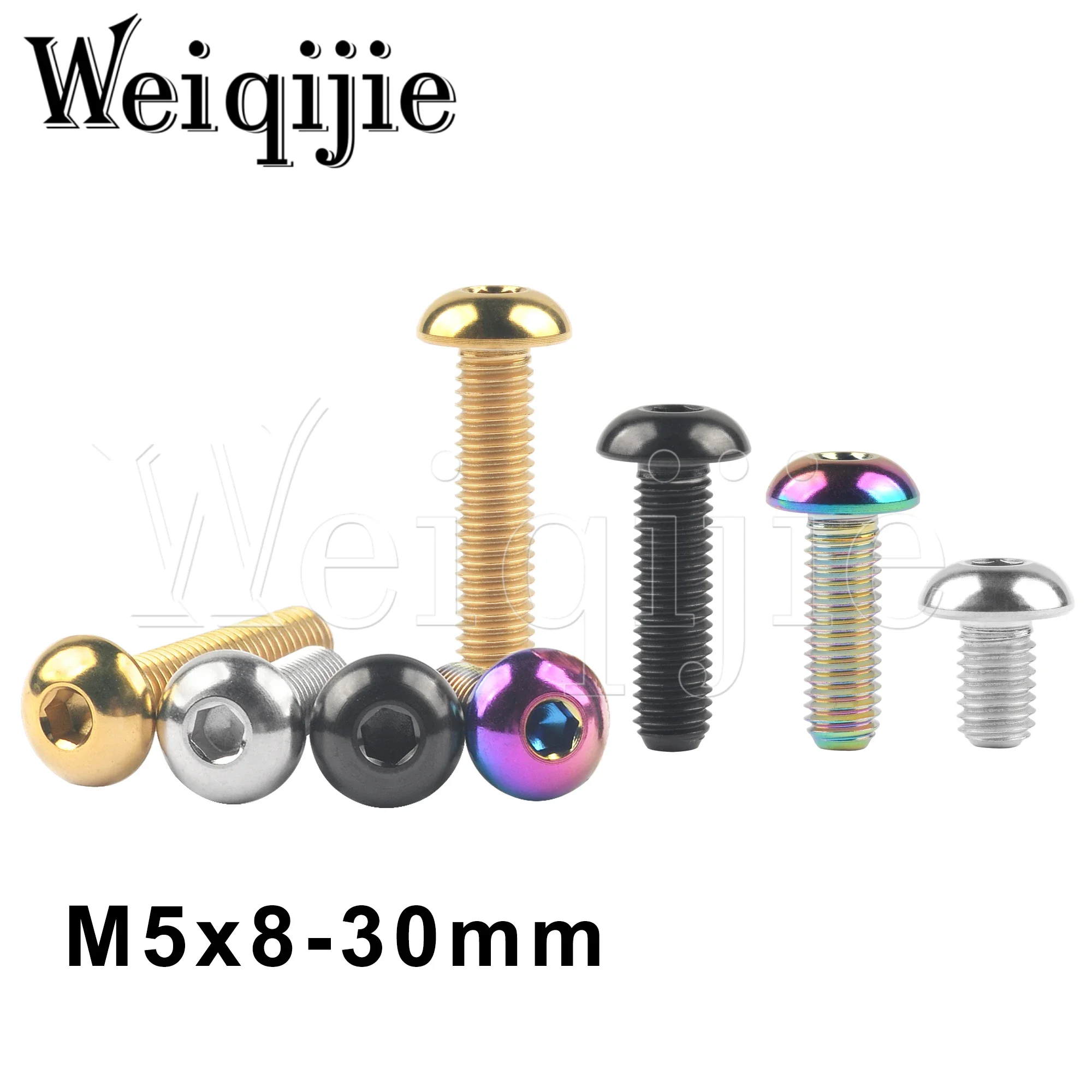 

Weiqijie 6pcs Titanium Bolts M5x8 10 12 15 18 20 25 30mm Water Bottle Cage Bottle Holder Bolt Screw for Bike