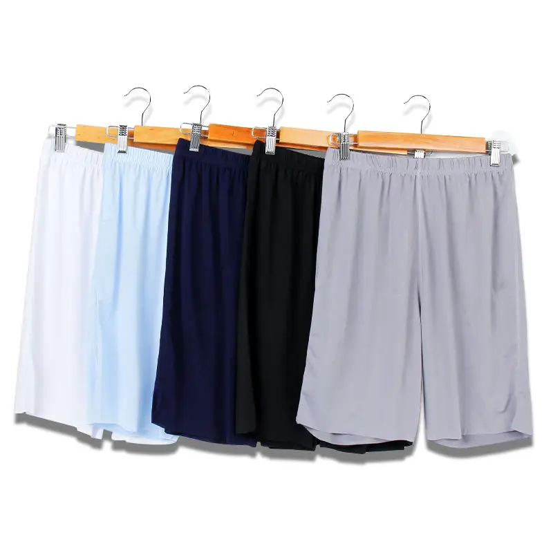 Quick-drying seamless ice silk shorts men\'s summer thin big pants home pants casual loose pajama pants five-point pants