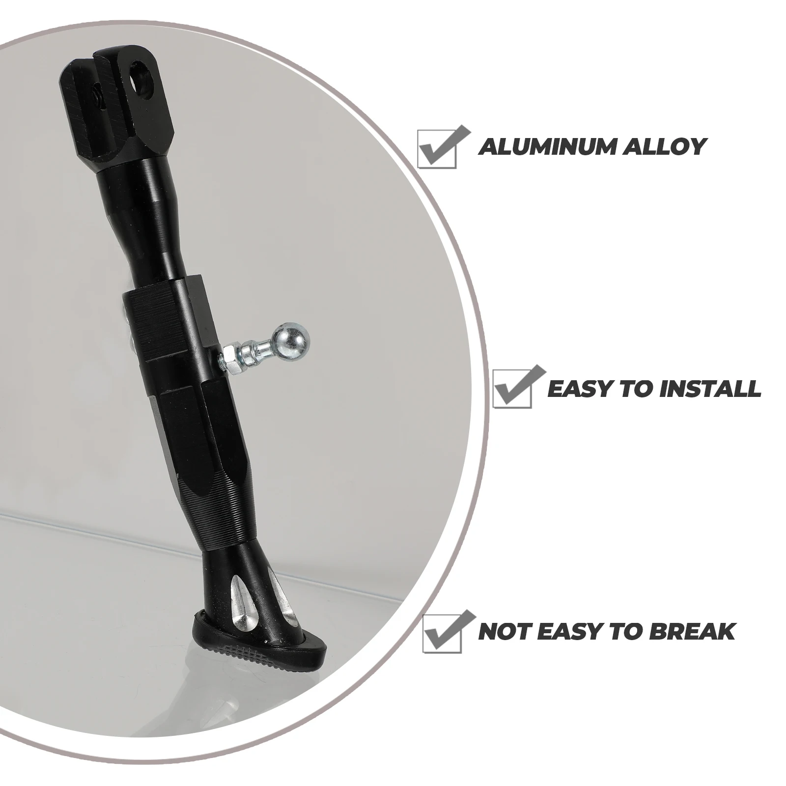 

Adjustable Motorcycle Side Stand Kickstand Rack Aluminum Alloy Durable Wear Resistant Feet Support Motorbike Tripod Holder