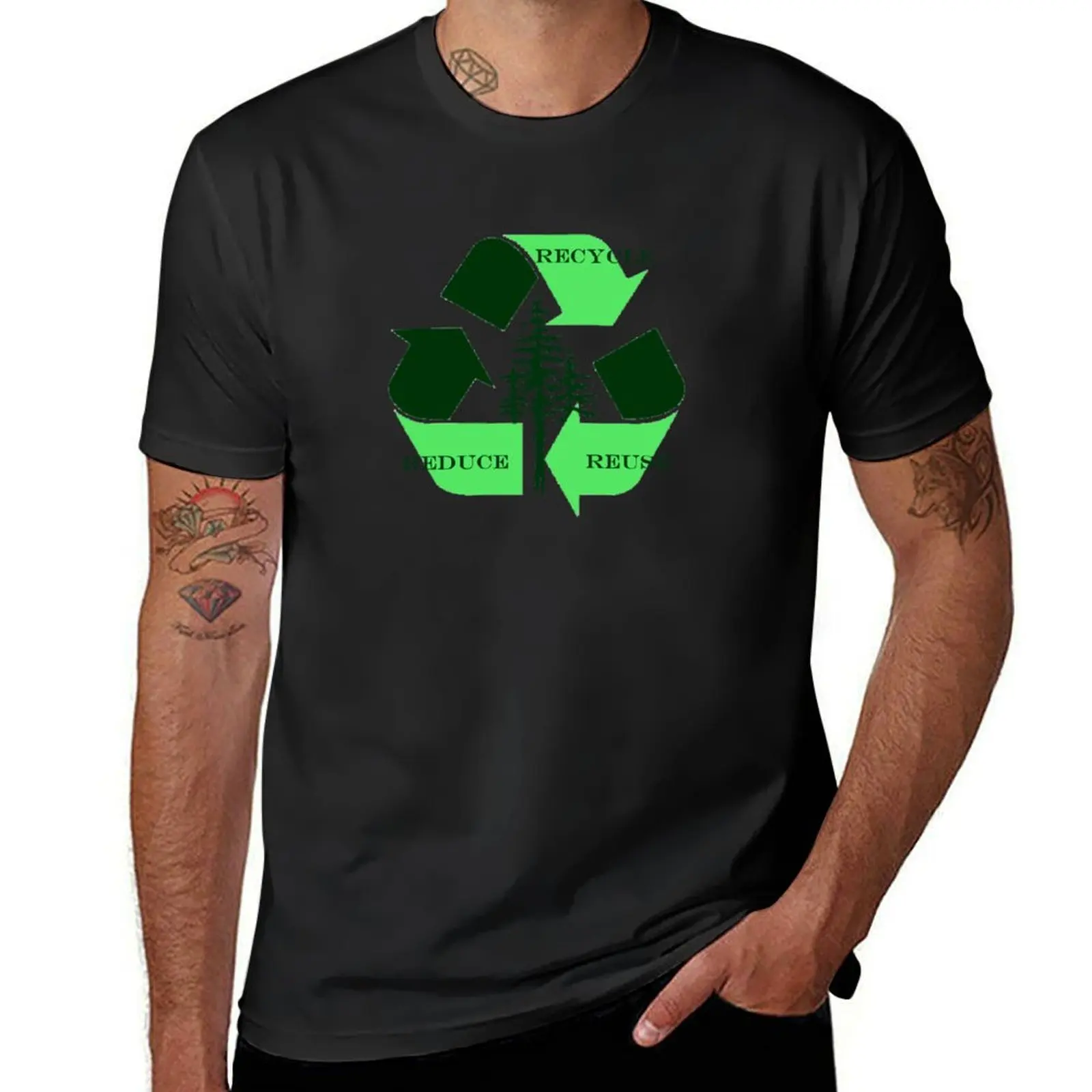 RECYCLE T-Shirt cute tops blacks hippie clothes plain black t shirts men