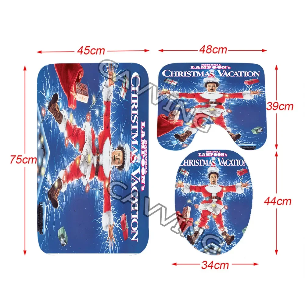 NATIONAL LAMPOONS CHRISTMAS VACATION 3D Print Shower Curtain Waterproof Bathroom Curtain Anti-slip Bath Mat Set Toilet Rugs Mat