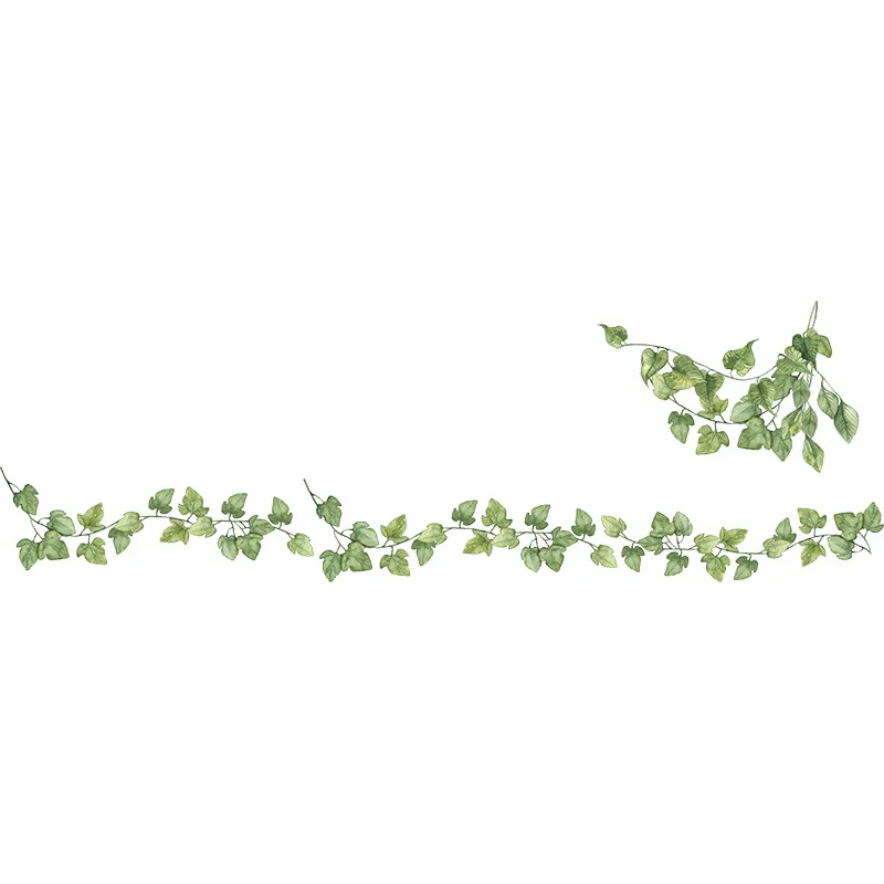 1pcs Small Fresh Green Leaves Bedroom Living Room Porch Home Wall Decoration Wall Stickers Self-Adhesive view 5
