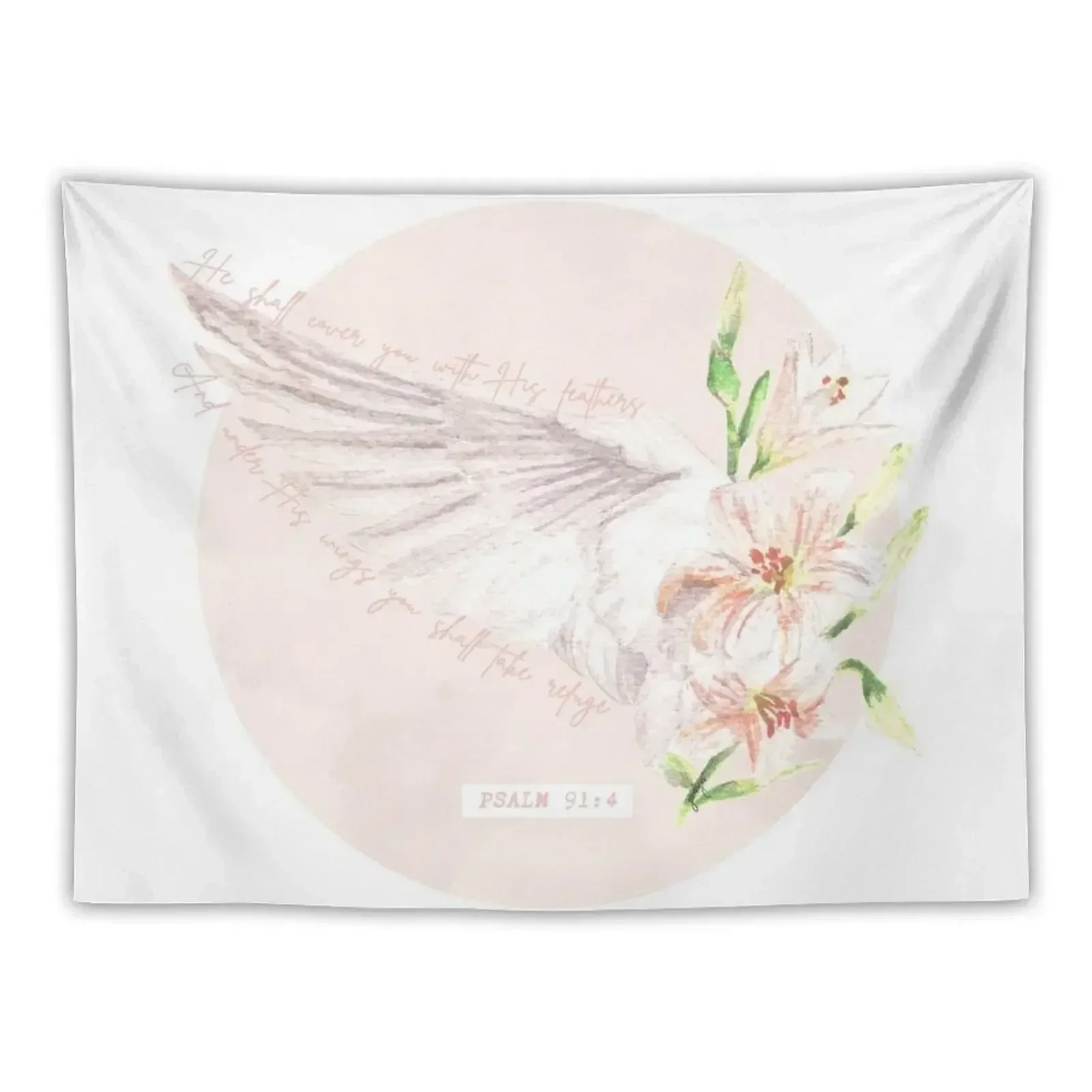 Flight + Flowers | Psalm 91:4 Tapestry Wall Decor Hanging Art Mural Tapete For The Wall Decoration For Bedroom Tapestry