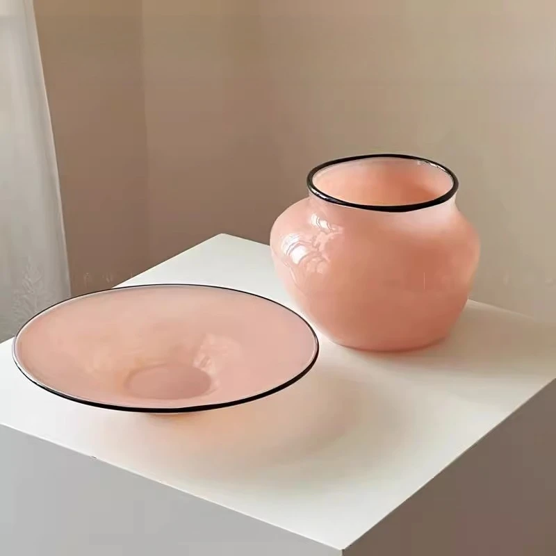 

Glazed New Year's Pink Fruit Plate Combination Set