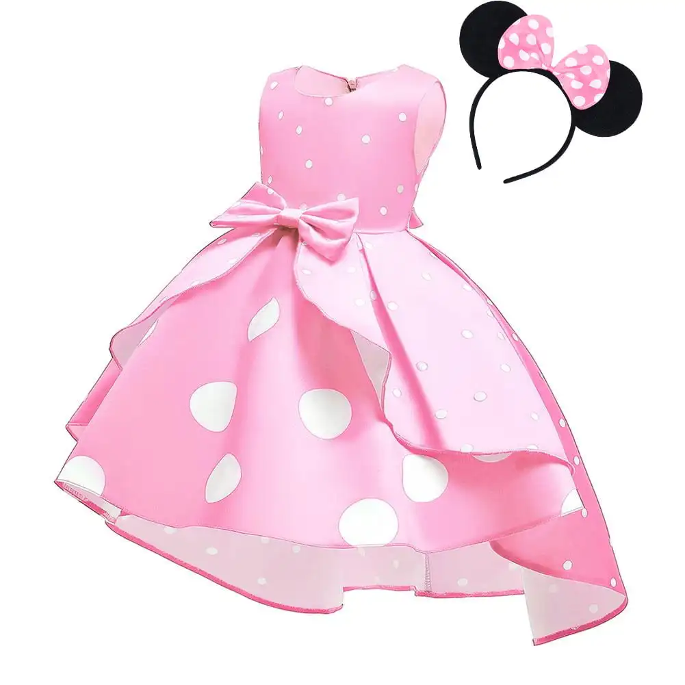 Girl Dresses Baby Girl Clothes Tutu Princess  Dress+Minnie Mouse Ear Headband Cosplay Halloween Birthday Party Fancy Costume