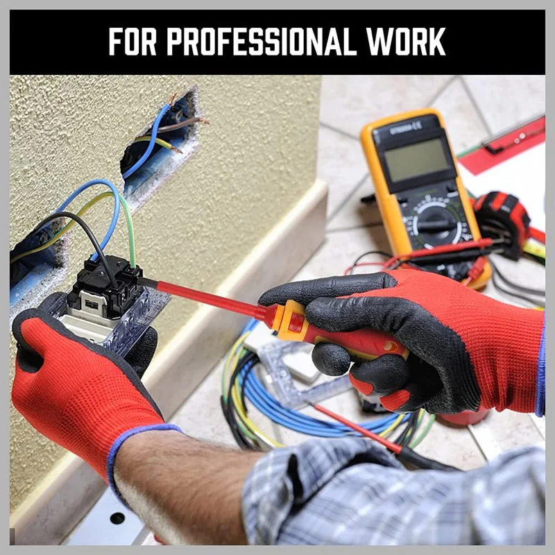 مجموعة أدوات إصلاح الكهربائي 13 قطعة 1000 فولت مجموعة مفكات معزولة قابلة للتغيير مع لقم توركس مشقوقة مغناطيسية من فيليبس بوزيدريف