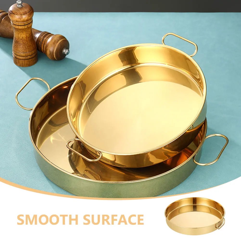 

Stainless Steel Cold Skin Plate Pans Handle Noodle Round Steaming Trays Metal Serving Rice Roll
