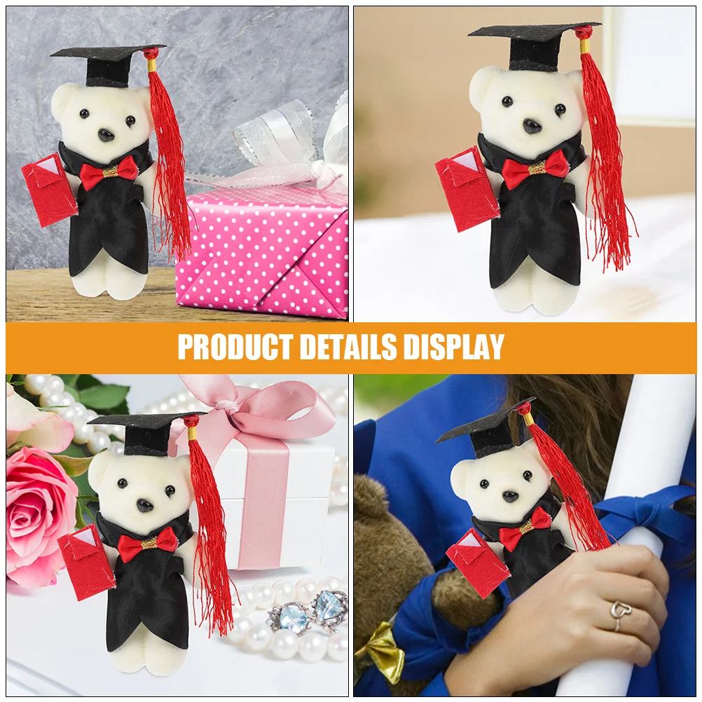 9 Pcs Graduation Season Dr Bear Toy Present Delicate Soft Fluffy Plush Gift Plastic Bears