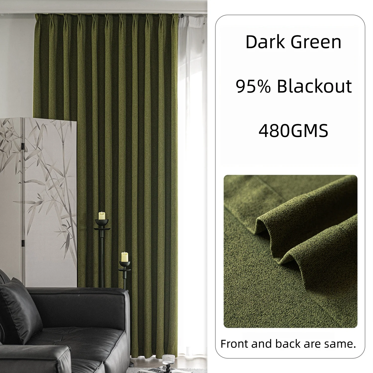 Custom Made 75-95% Blackout Living Room Window Curtains Bedroom Curtains Drapes Kitchen Curtain Sound Reduce Window Curtains