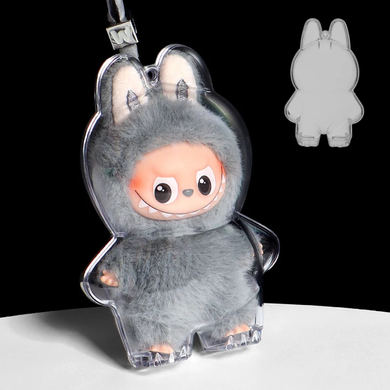 Transparent Dustproof Protective Case for Labubu V4 Series Dolls Protector Organizer Display Storage Box For Labubu Accessories