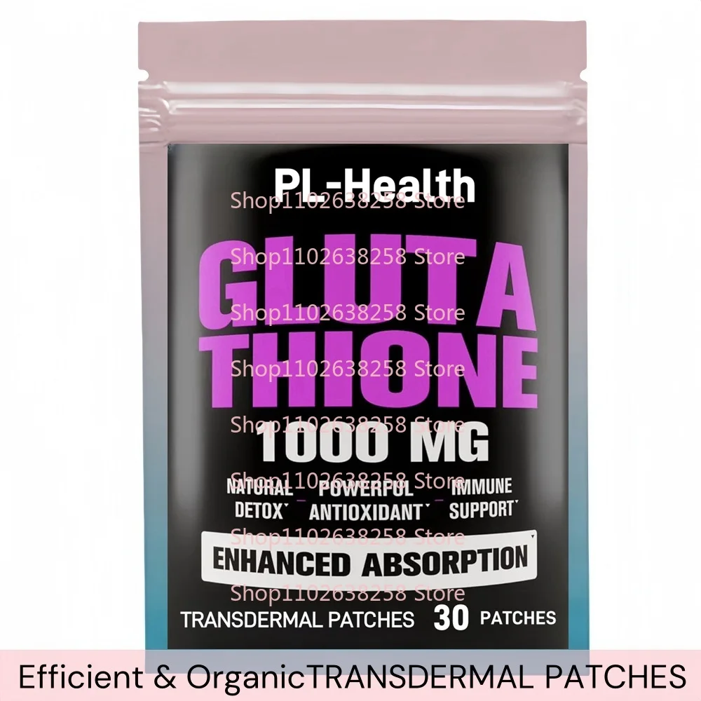 30 Patches Glutathione Transdermal Patches for Immune Support with Alpha Lipoic Acid Brain Booster, Glowing Skin, Liver Support