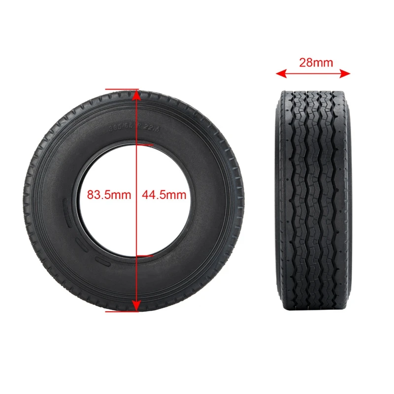 4Pcs Rubber All-Terrain Tyres Wheel Tires Thicken Widen 28Mm For 1/14 Tamiya Tractor Truck RC Car