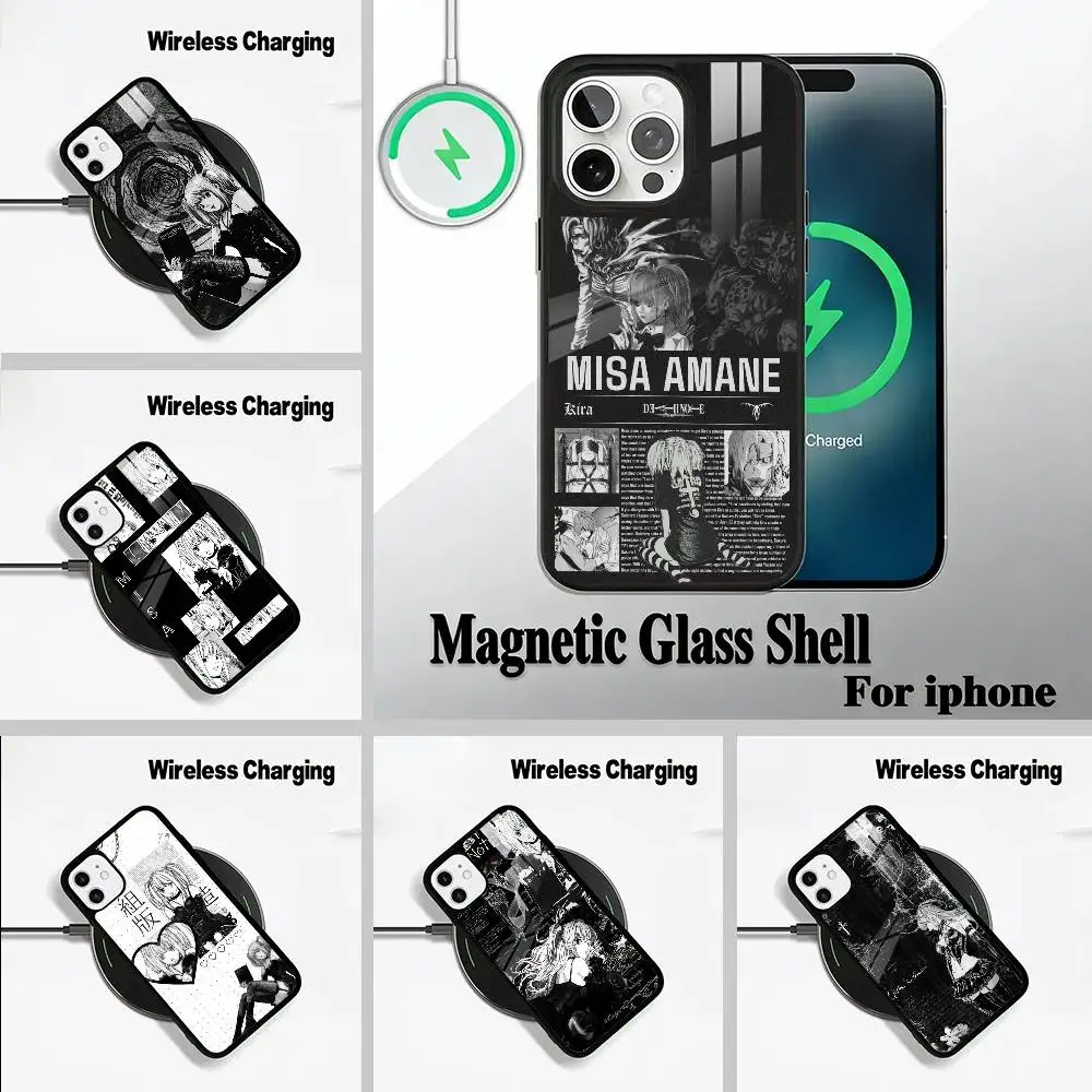 

M-Misa- Death Note Phone Case For IPhone17 16 15 14 13 12 11 Pro Max 16/15/14Plus Wireless Charger Cover Funda