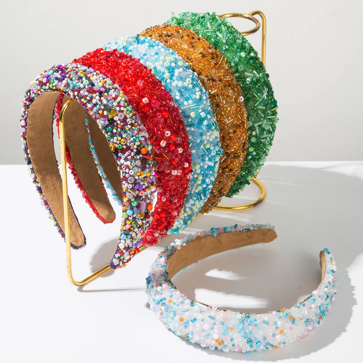 

Korean Fashion Dopamine Color Versatile Sponge Temperament Elegant Light Luxury Crystal Headband Hair Accessories Women