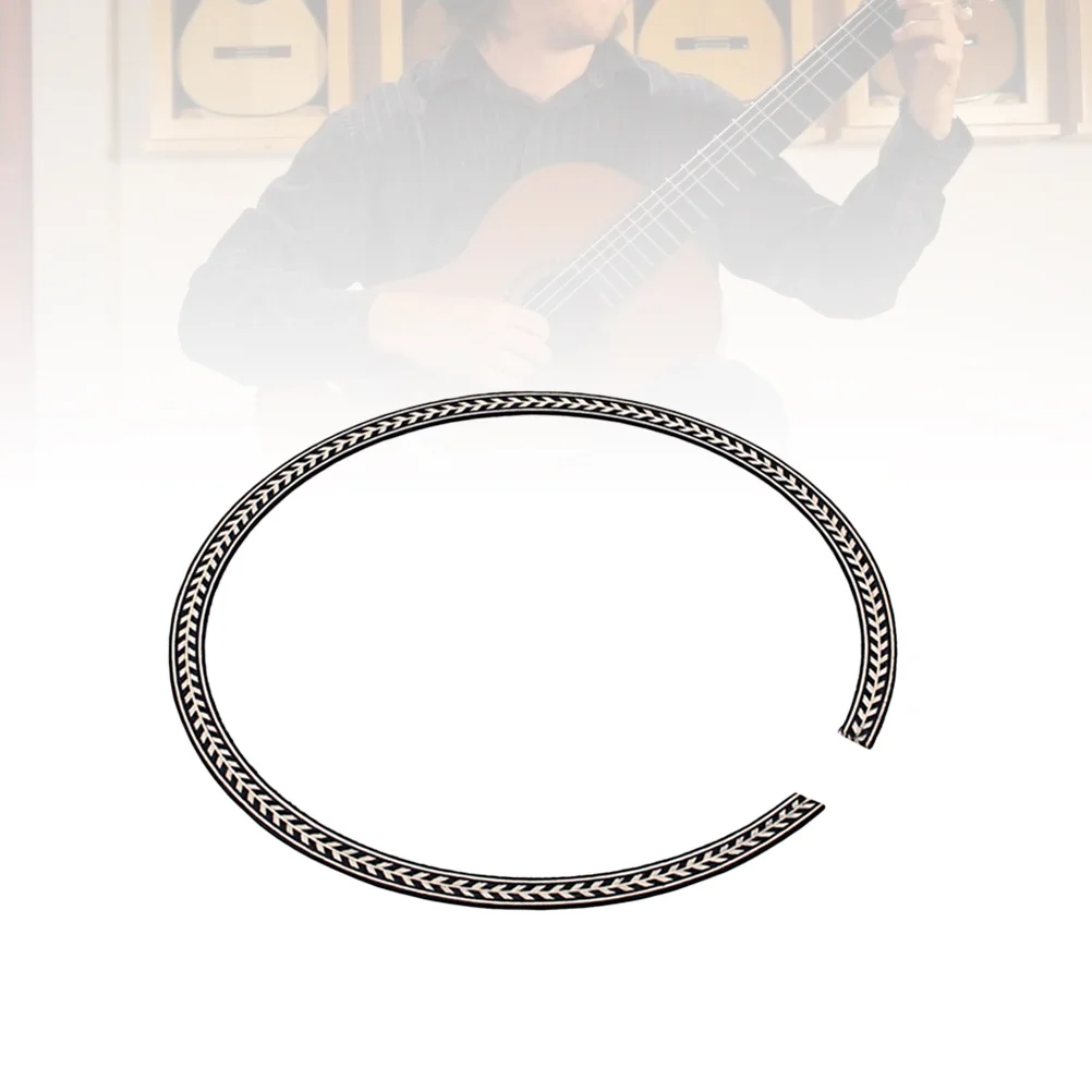 

Guitar Rosette Inlay Curved Strips 107.5Mm Rosewood Sound Hole Decoration Laminate Abalone Design For Guitar Repair