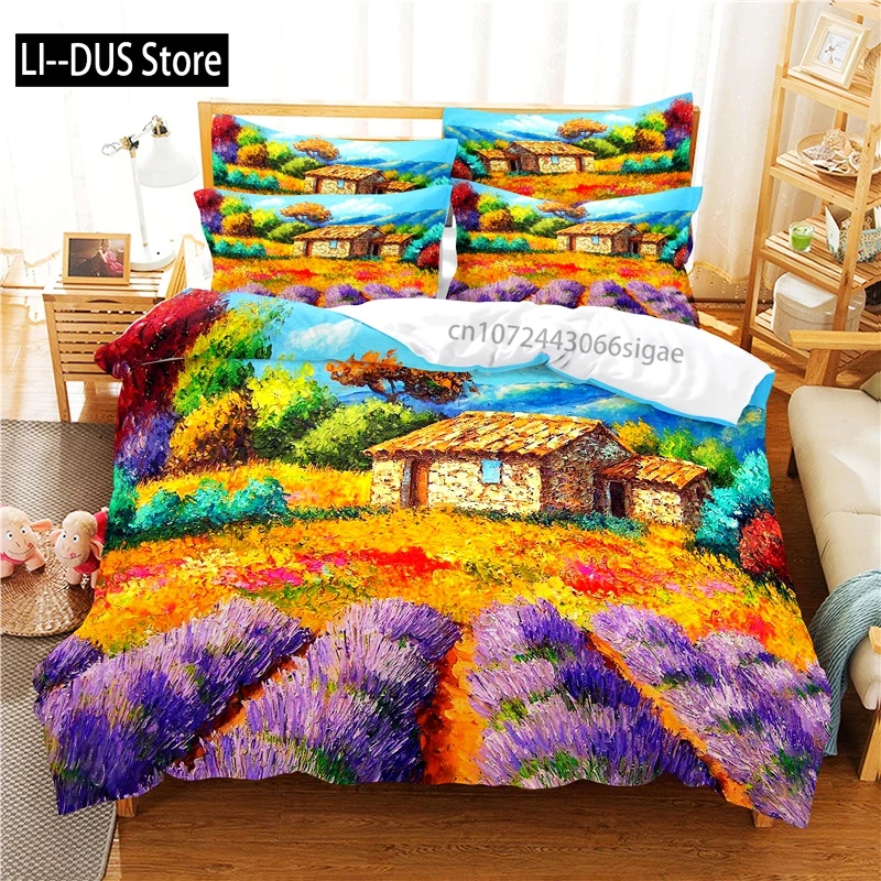 

Lavender Manor Bedding Set Duvet Cover Set 3d Bedding Digital Printing Queen Size Bedding Set Fashion Design