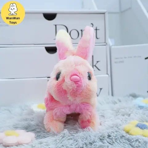 시뮬레이션 다채로운 토끼 전기 봉제 장난감, 창의적인 귀여운 어린이 인형 선물, 생일 선물, 크리스마스 부활절, 추수감사절