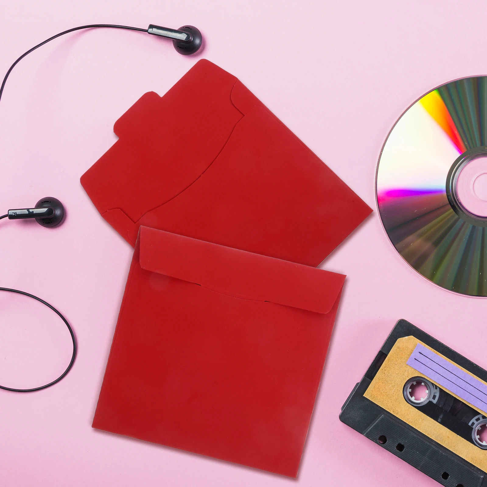 

20 Pcs Bag DVD Envelopes Paper Cd Envelopes Sleeves Storage Holder Red Color CD Cases DVD Sleeves Packaging Bags
