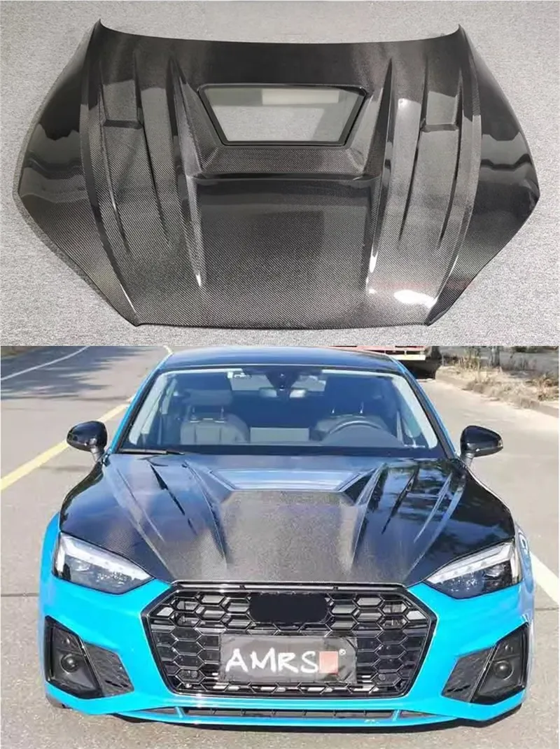 

Для Audi A4/A4L/S5 2017 2018 2019 2020 2021 комплект крышек капота из углеродного волокна ReaI