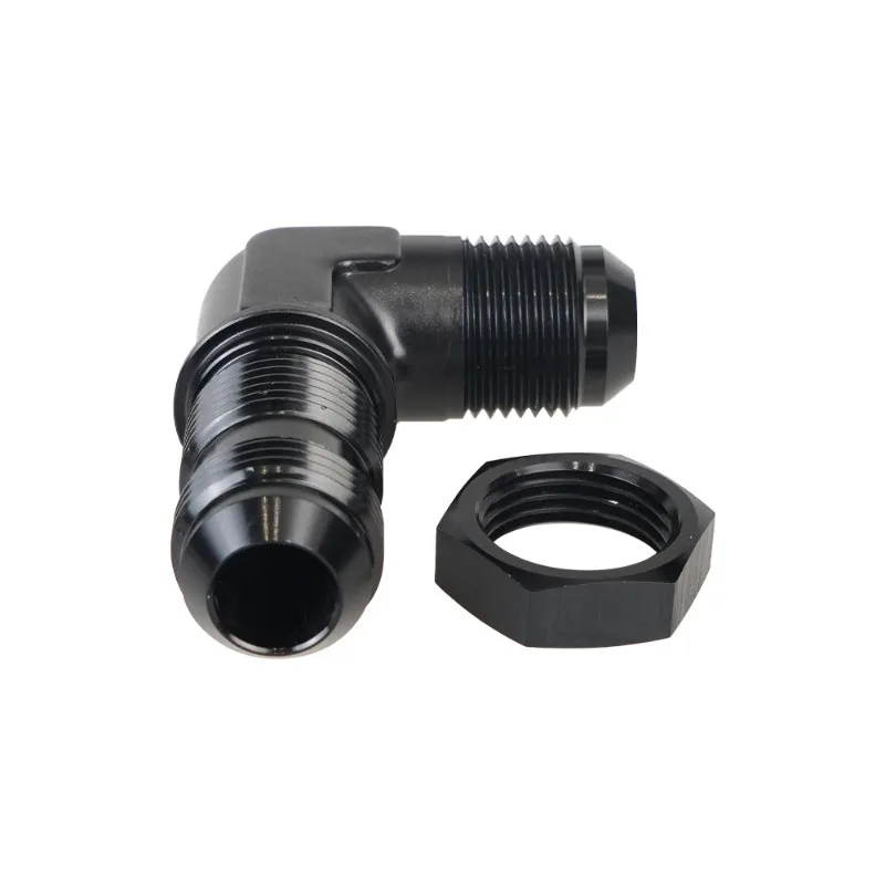 Aluminum 90 degree elbow external thread fuel connector for auto parts partition nut