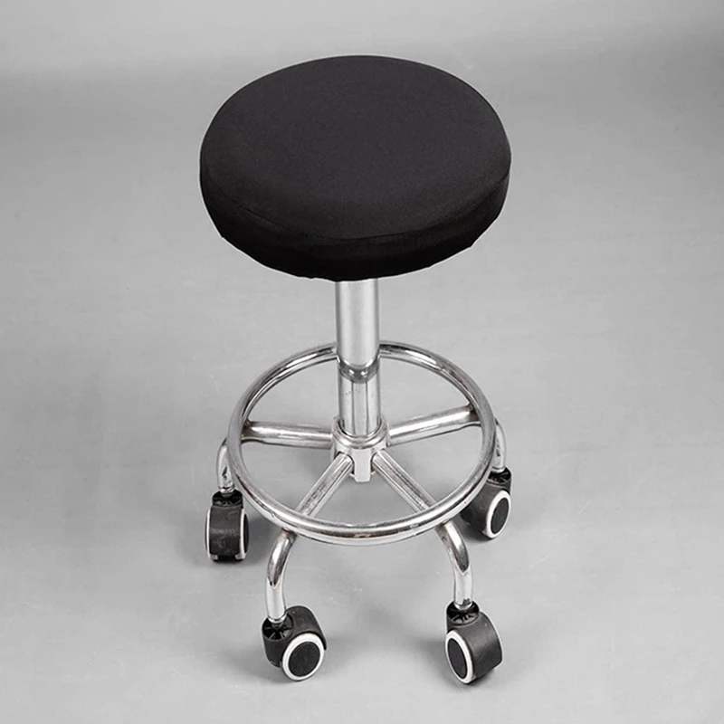 A25F-1PCS Round Bar Stool Cover Stretch Removable Elastic Chair Pad Protector For Home Office
