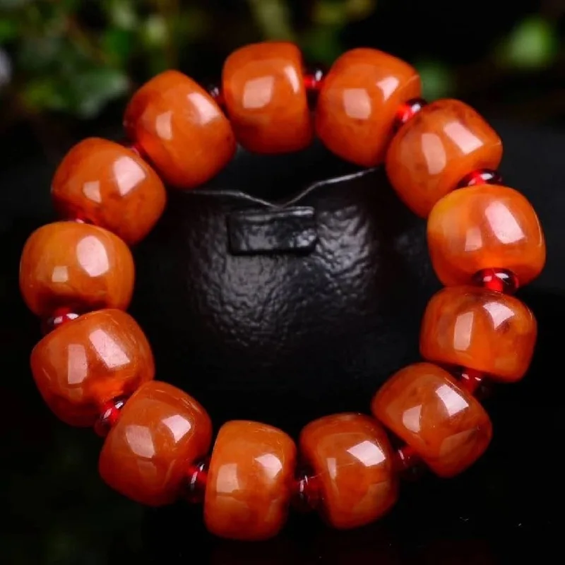 Men's Chicken Oil Yellow Second Generation Old Amber Bead Bracelet