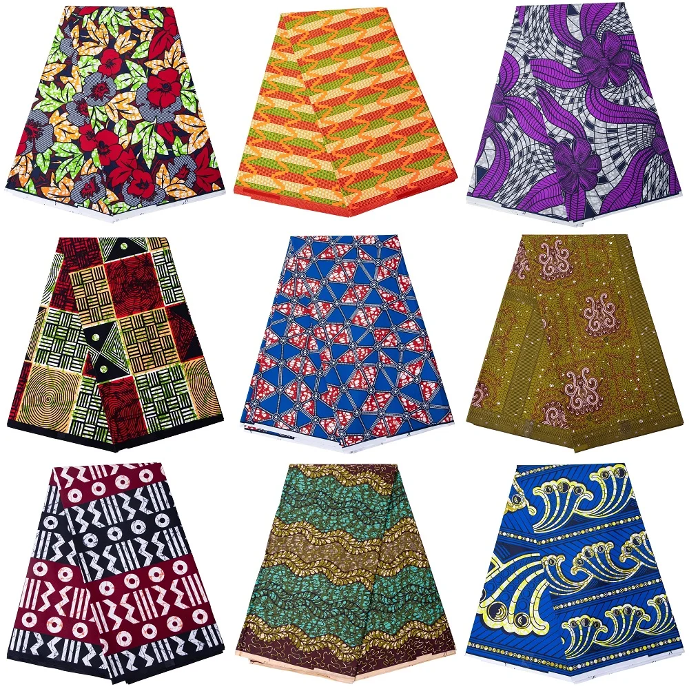 

African Fabric By The Yard Polyester Material for Handsewing Nigeria Soft Cloth for Party Dress