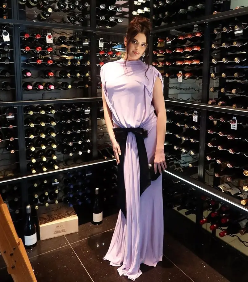 Sexy elegantes rückenfreies Maxikleid mit Schleife und Schnürung für Damen, ärmellos, mit Aussparungen, für Partys und Abendveranstaltungen, langes Kleid in Lila. – Detail 19