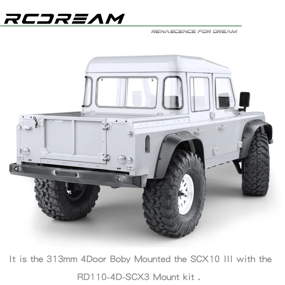 Simulation 4 Doors DIY Pickup Truck Body Shell 313mm Wheelbase for 1/10 RC Crawler Car Traxxas TRX4 Defender RD110 Diy Parts