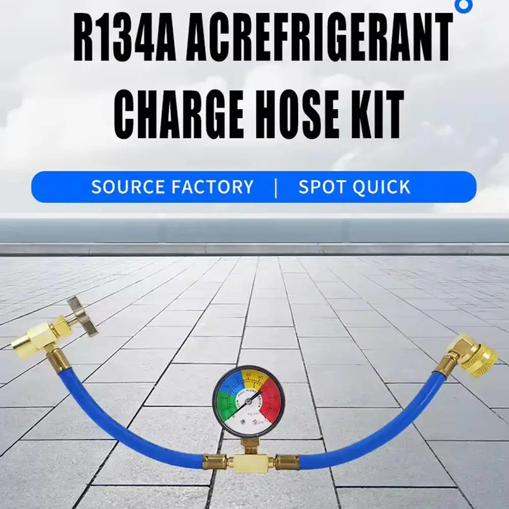 Refrigerant Recharge Ac Air Kit R134A 134A Car Conditioning Hose Con Refill Gauges R12 Gas Charging 30Lb Filler Sealant Line