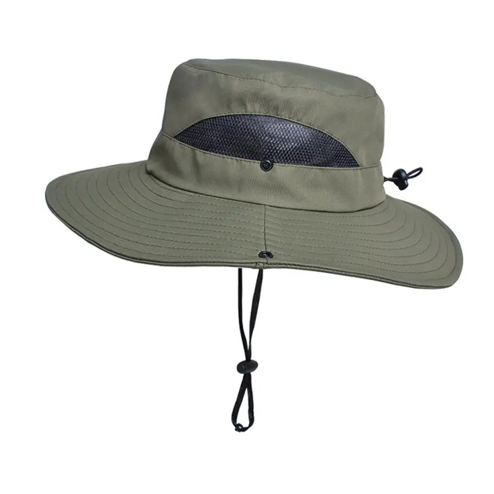 Outdoor Fisherman Hat Fashion Summer Bucket Hat Cowboy Breathable Cap Anti Men Uv Hiking Fishing Beach Large Wide Hats K7a2