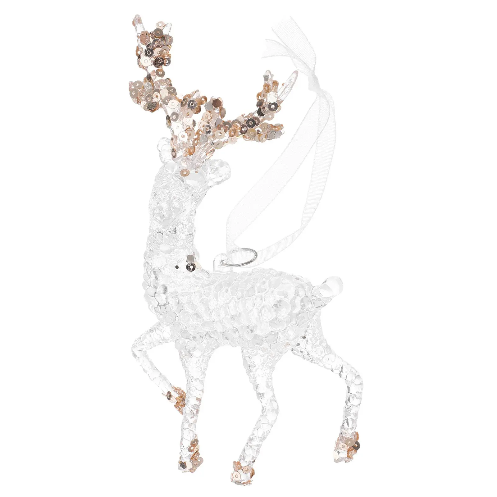 Christmas Tree Reindeer Ornament Crystal Hanging Deer Pendant Decorative Sequins Xmas Elk Party Supplies Tree Elk Decor